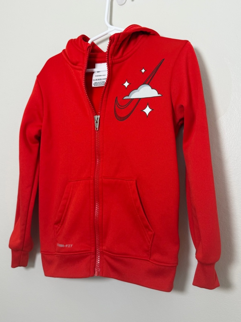 Nike Boys Red All Day Play Therma Fit Full Zip Hoodie - 4T